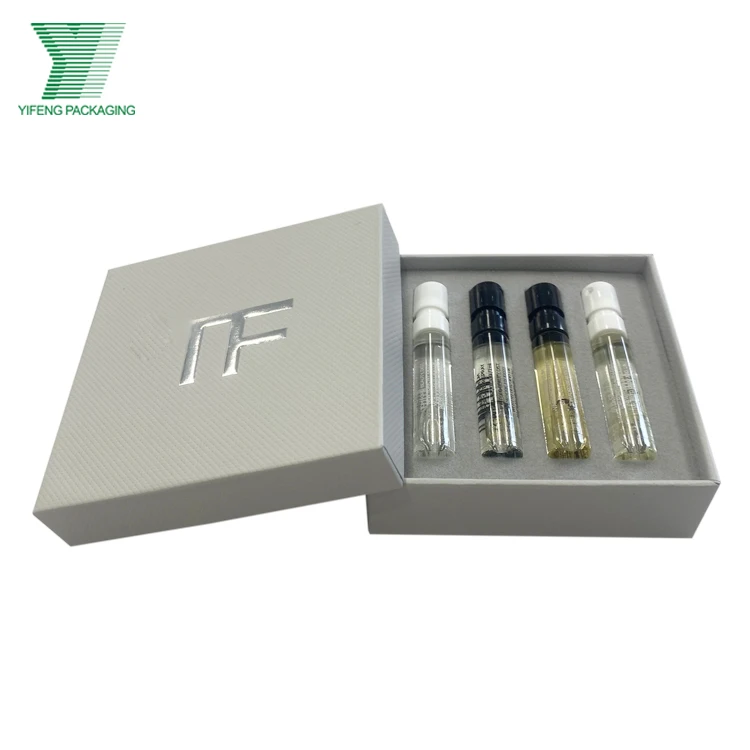 Wholesale Custom Cardboard Beauty Product Cosmetic Packaging Luxury Essential Oil Perfume Sample Set Gift Box With EVA insert