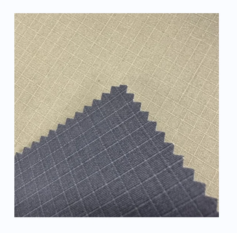 65%T 35%C TC Tent fabric grid Double scraping plaid fabric Double color 270gsm waterproof and UV Outdoor fabric