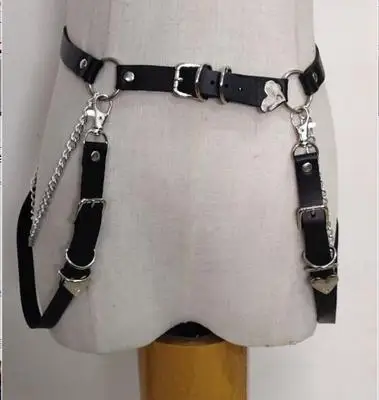Retro Rhinestones inlaid with fashionable waist chain accessories front back Adjustable length waist belts