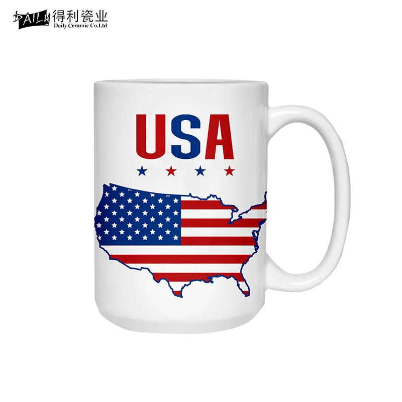 Керамическая кружка с американским флагом