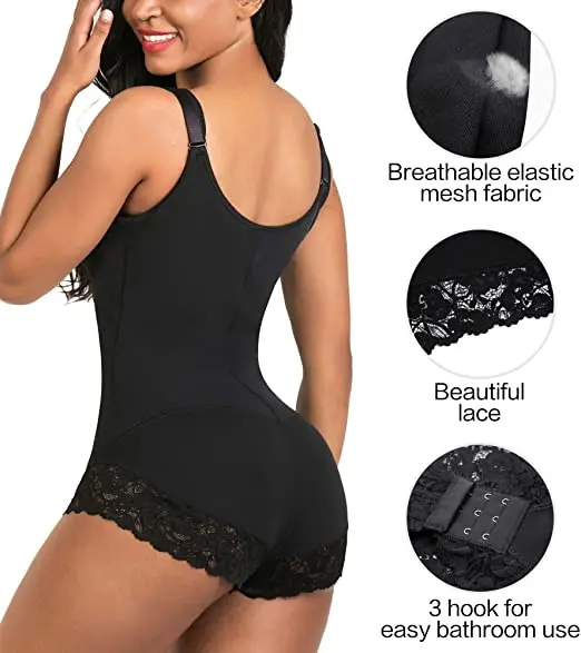 
Shapewear for Women Tummy Control Body Shaper Zipper Open Bust Bodysuit 