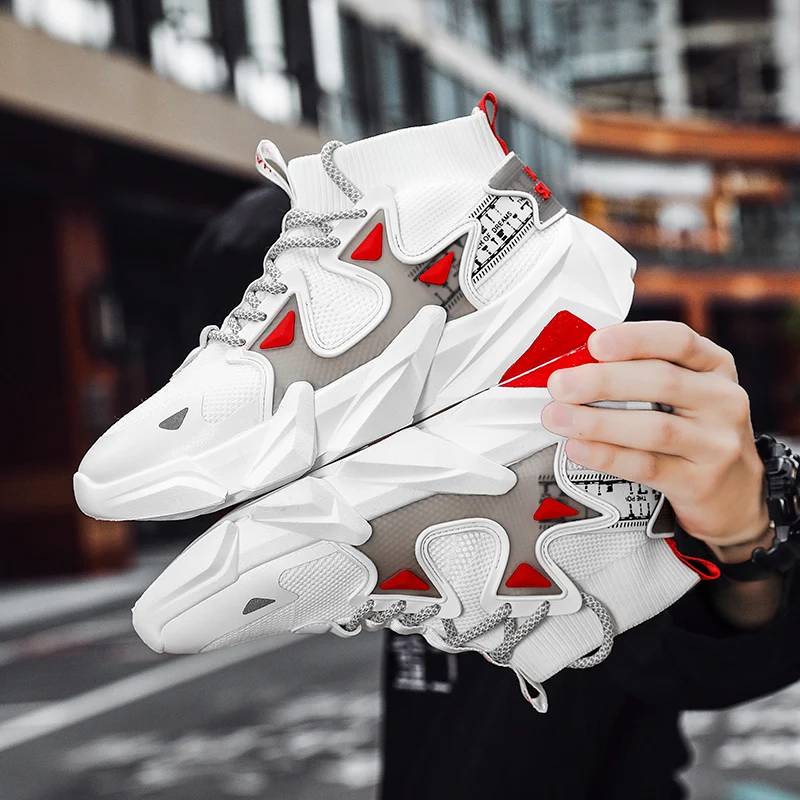 New arrivia fashion comfortable mesh high bottom sneakers sports shoes