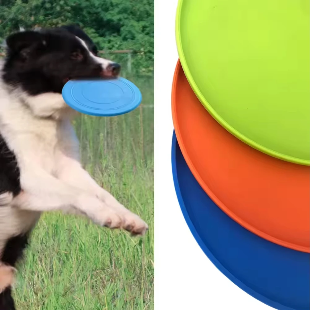 Dog Soft Rubber Fisbee TPR Training Interactive Lightweight Flying Disc Dog Toy For Small Large Dogs