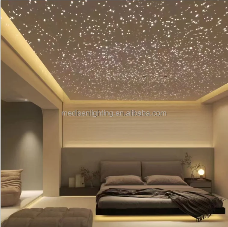rgb/rgbw color change   ceiling lighting fiber optic starry sky light  for sales center/hall