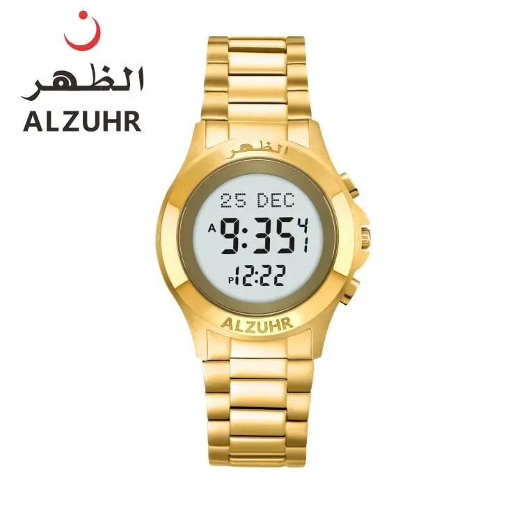 Factory price al fajr prayer watches dual time azan new design waterproof azan lovers watch for men ALZUHR505