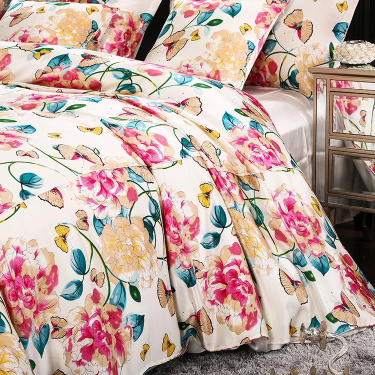 Stock 16MM printed silk fabric Satin pure silk can also be customized according to the pattern printed silk fabric