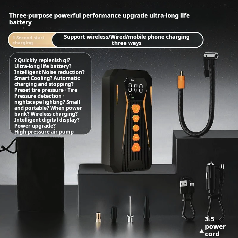 YOSOVLAMP  Wireless home air pump small and portable multifunctional for cars bicycles tires electric vehicles and air pumps