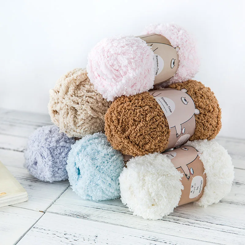 Супер мягкая окрашенная объемная синель вязальная пряжа Yarncrafts из полиэстера ручной вязки