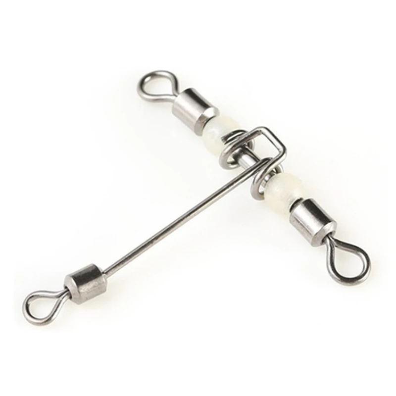 Stainless Steel Fishing Connector Snap 19-42mm American Style Luminous Ring Gourd T Turn Swivel Carp Fishing Tackle