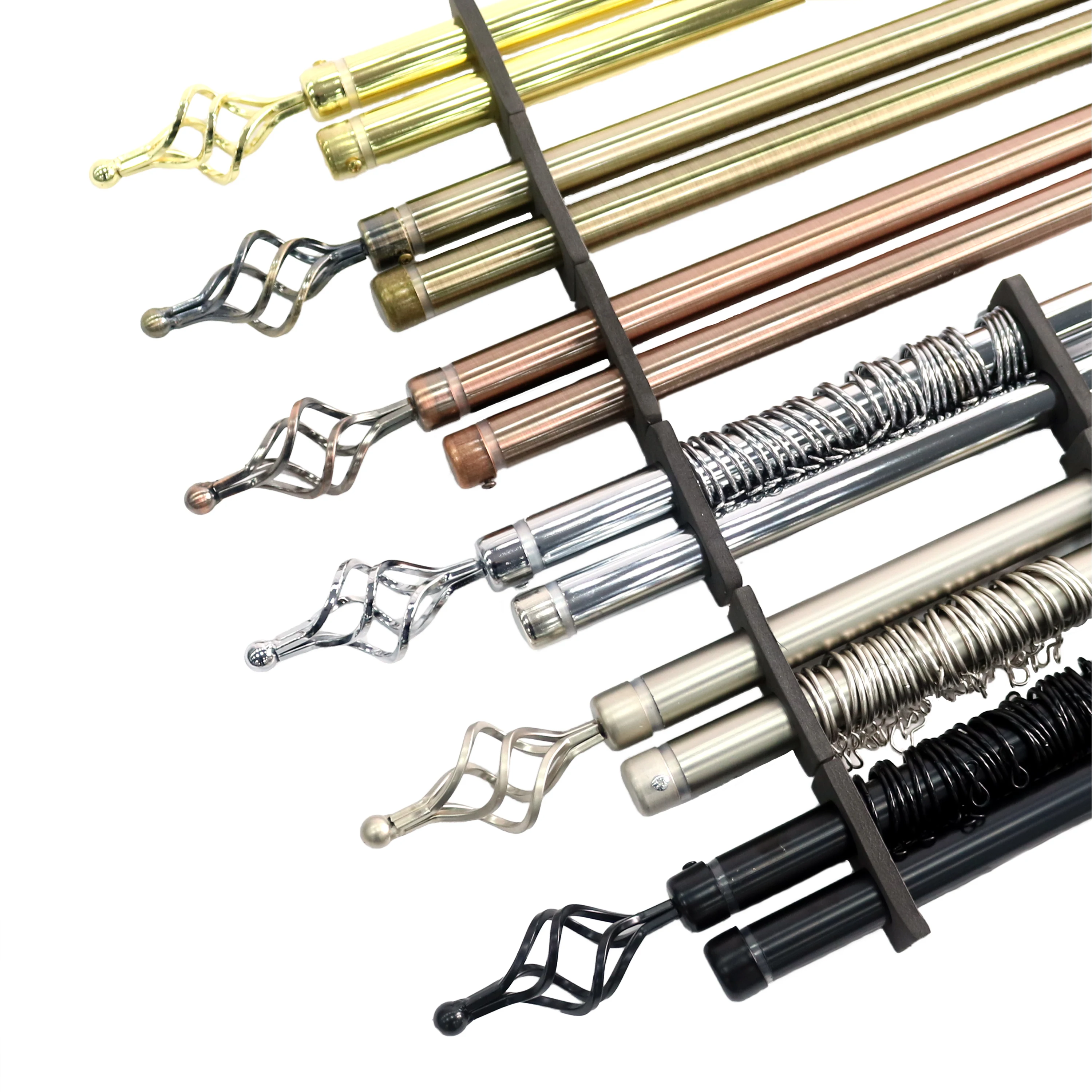 Design Customized 19mm Curtain Finial METAL HEAVY Curtain Rod Extendable Curtain Rod Kit
