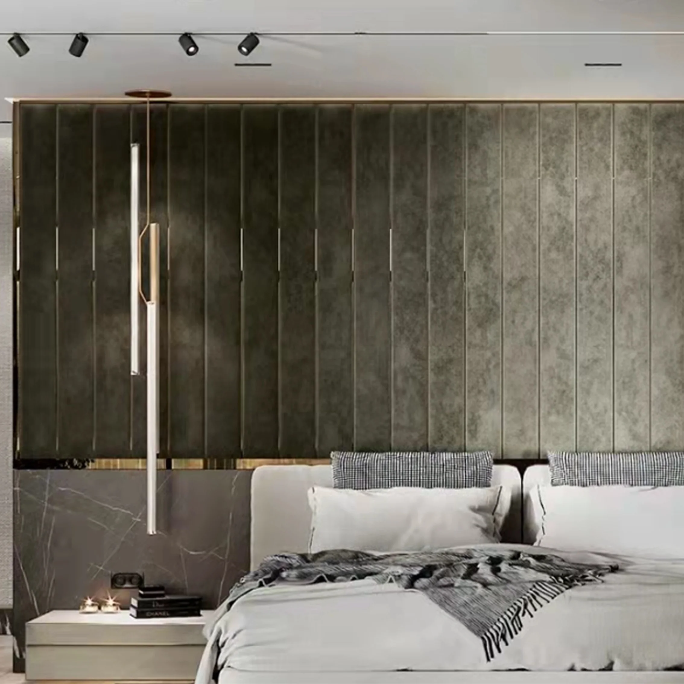 Modern bedroom headboard soft bag anti-collision background wallpaper