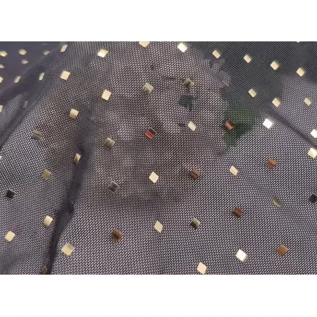 4 way stretch gold sequin mesh fabric for sequin fabrics dress skirt clothing soft mesh fabric