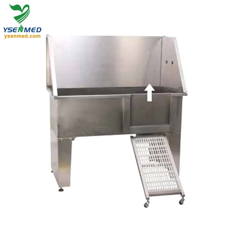 Classic Metal Dog Bathtub Electric Lifting Pet Cleaning Tub with Swing in/out Ramp for Vet Clinic YSBTS-130