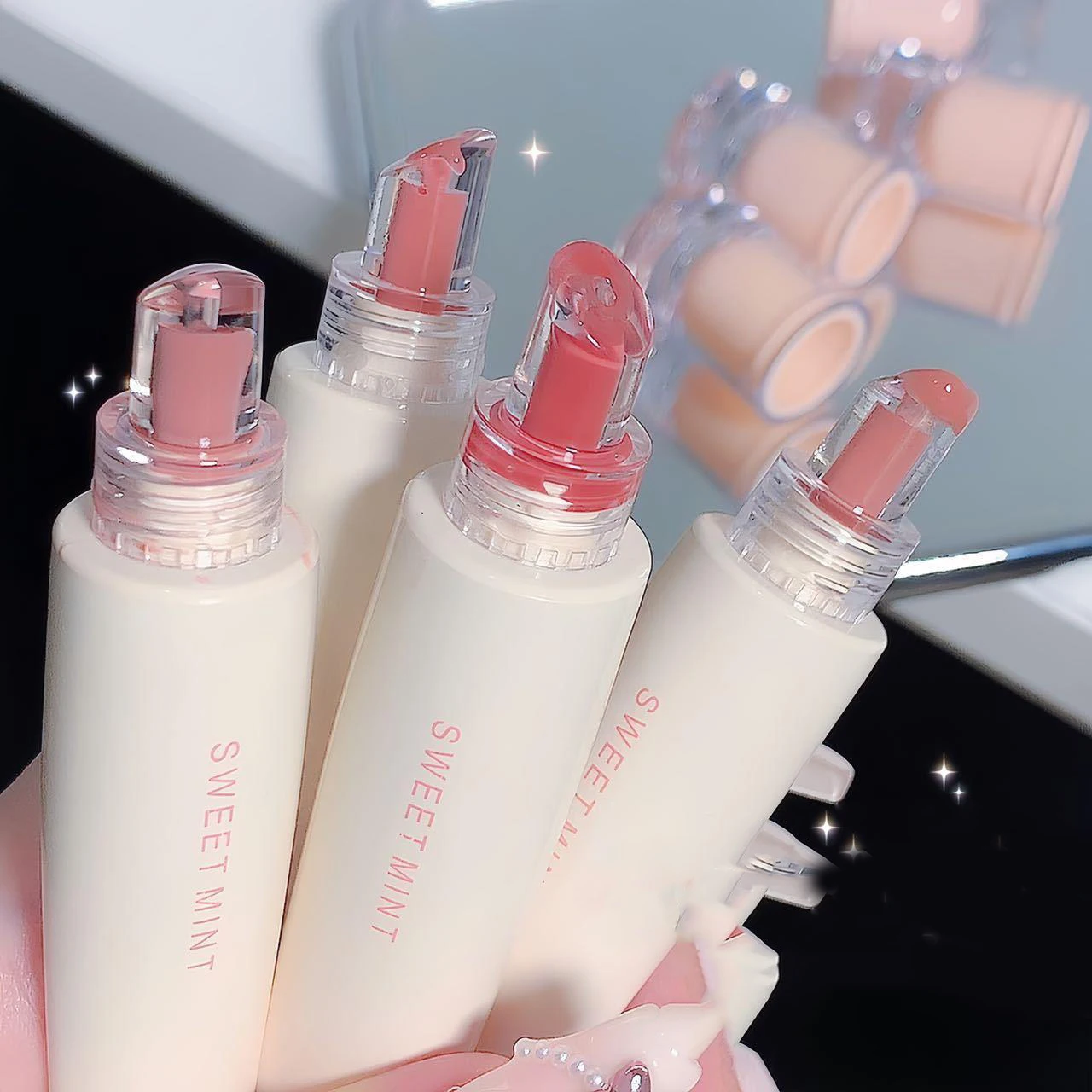 Sweet mint Crystal Jelly Lip Gloss Mirror Water Lipstick Moisturizing Long Lasting Sexy Lip Plumper Lip Tint Korean Cosmetics