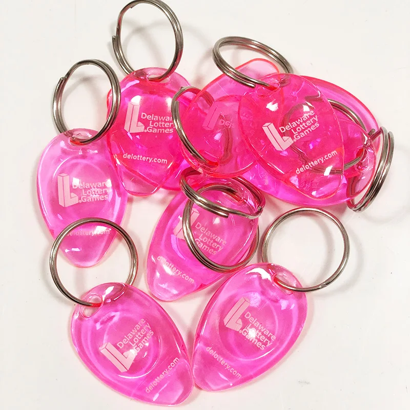 PTLS-003 customized logo plastic lottery ticket scraper with keychain