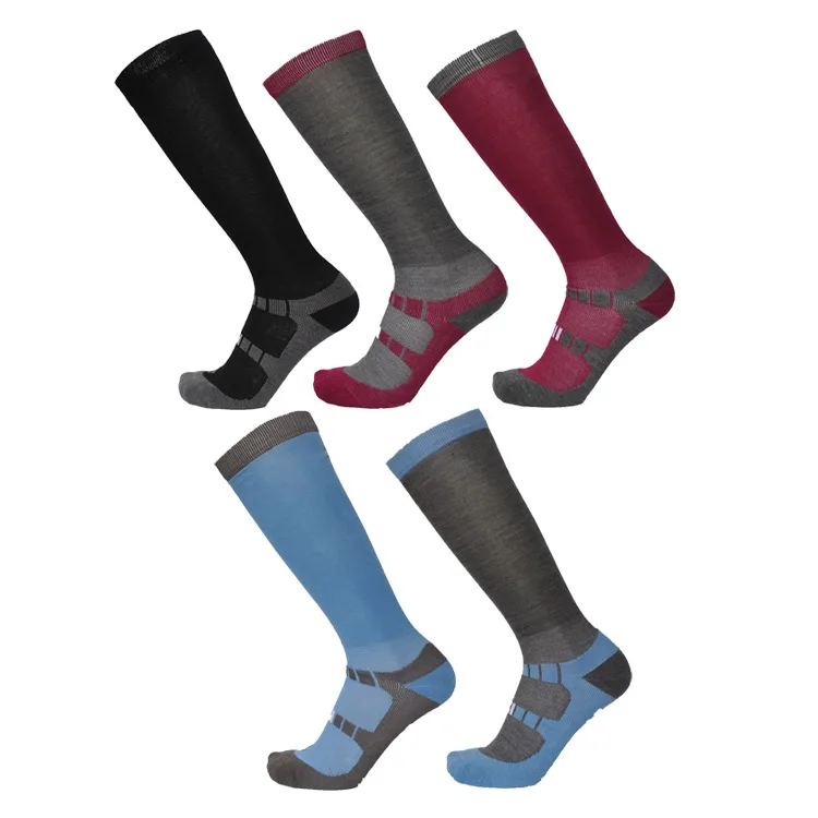 Custom Logo Plain Solid Color Knee High Cushion Equestrian Horse Riding Socks Men Women