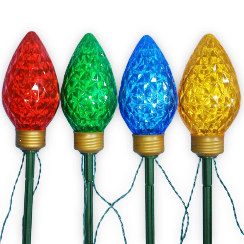 Водонепроницаемая клубника C9 Jumbo C лампа с колом Рождественские декоративные огни для наружного садового освещения