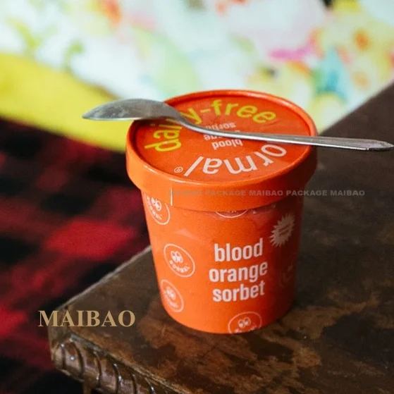 Food Grade Recycled 100ml 150ml 500ml Icecream Papercup Custom Printed 3oz 5oz 8oz Disposable Paper Ice Cream Cups With Lid