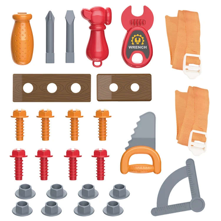 2 in 1 tool schoolbag  36 PCS  Tool Box Plastic Wrench Screwdriver Set Play Kit Kids Game Educational Doctor Toys