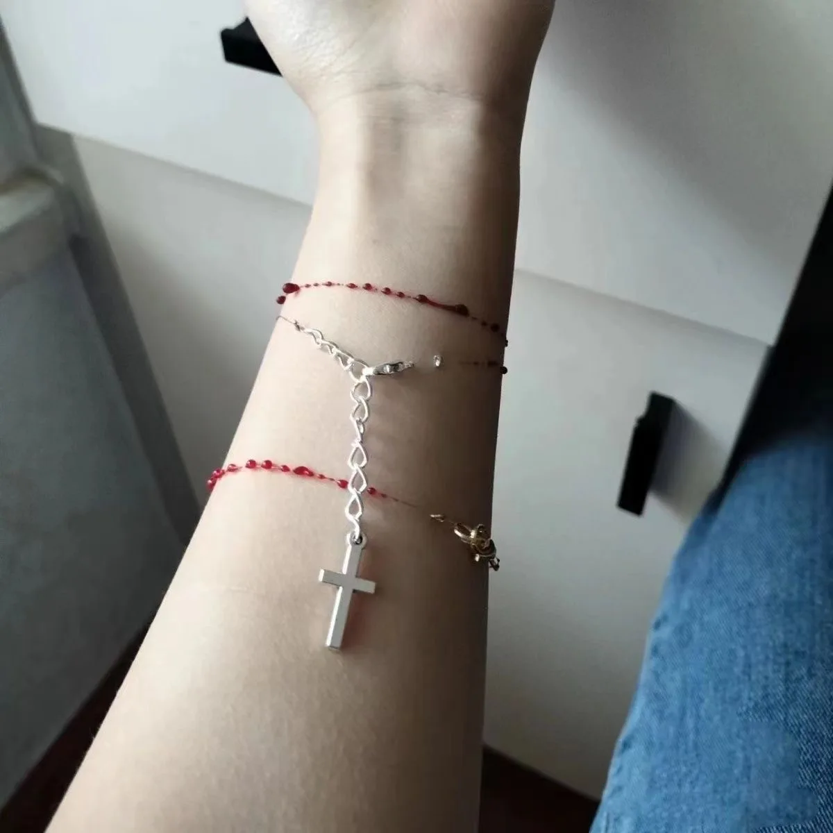 Halloween Niche Design Simulation Red Blood Drop Bracelet necklace ankle Gothic Handmade Creative Bracelet Party
