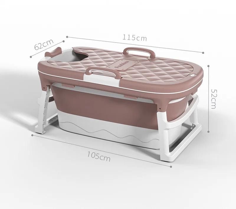 Small Bath Tub Portable Foldable Bathtub Baby without Massage Wheel for Kids Adult 1.15CM General Bath Barrel PP TPE Plastic