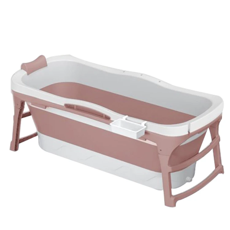 Customized color safe and firm 118CM household winter bath to keep warm plastic foldable bath tub for adults portable
