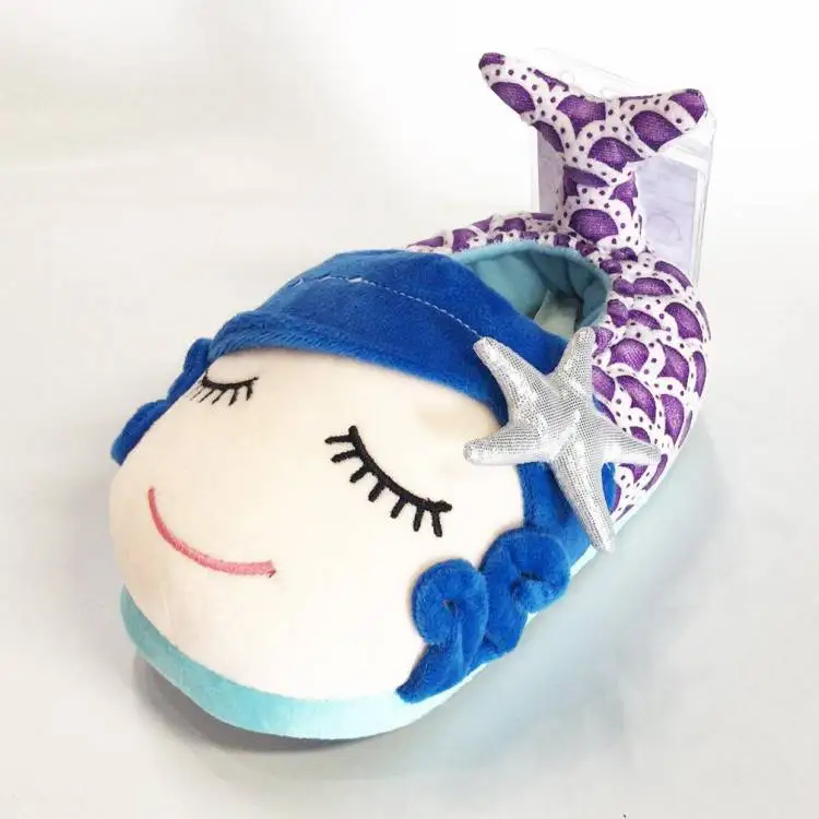 New design toy mermaid girls kids indoor slipper