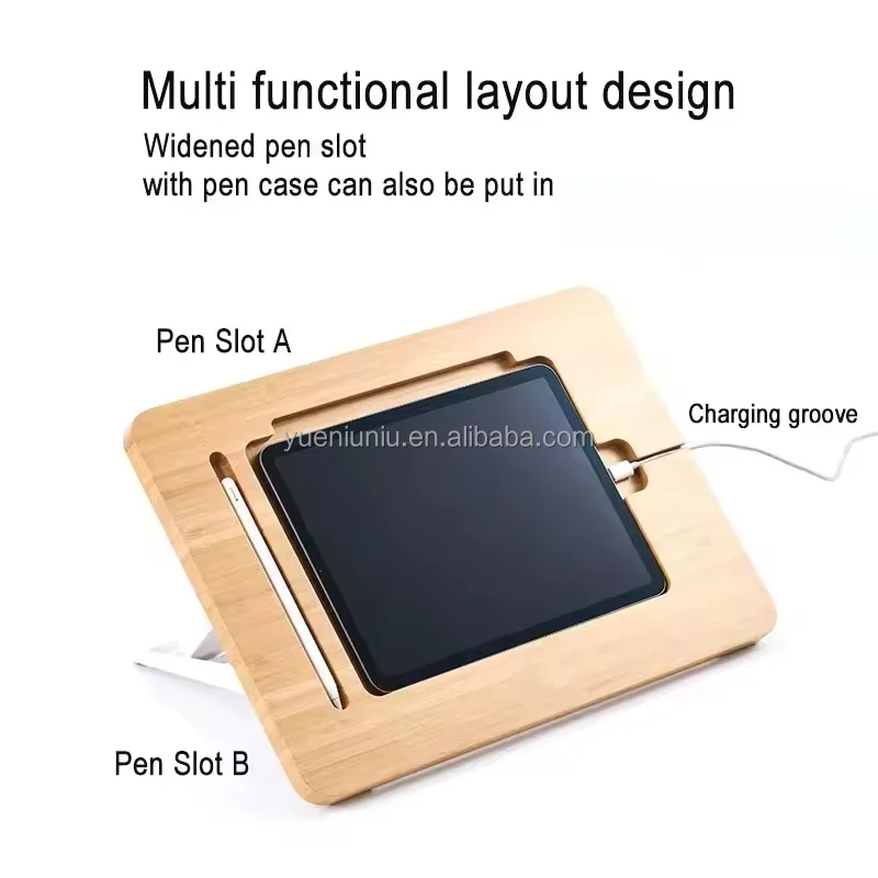 Multi-Angle Adjustable Wooden Holder Drawing Stand Tablet Stand Portable for Book Reading Stand