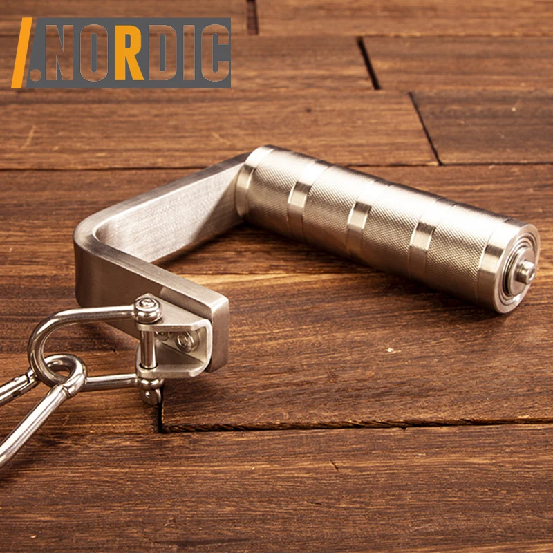 304 Stainless Steel Arm Wrestling Exercise Handle Wrist Exerciser Forearm Strength Tool Knurled Grip Premium Stainless Steel