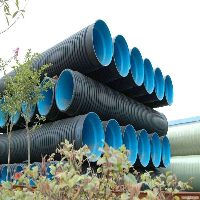 Двухстенная гофрированная труба DN 225 HDPE PE высокого давления ПВХ черная формовочная поливная дренаж ISO9001 Prettylion 5,9 м