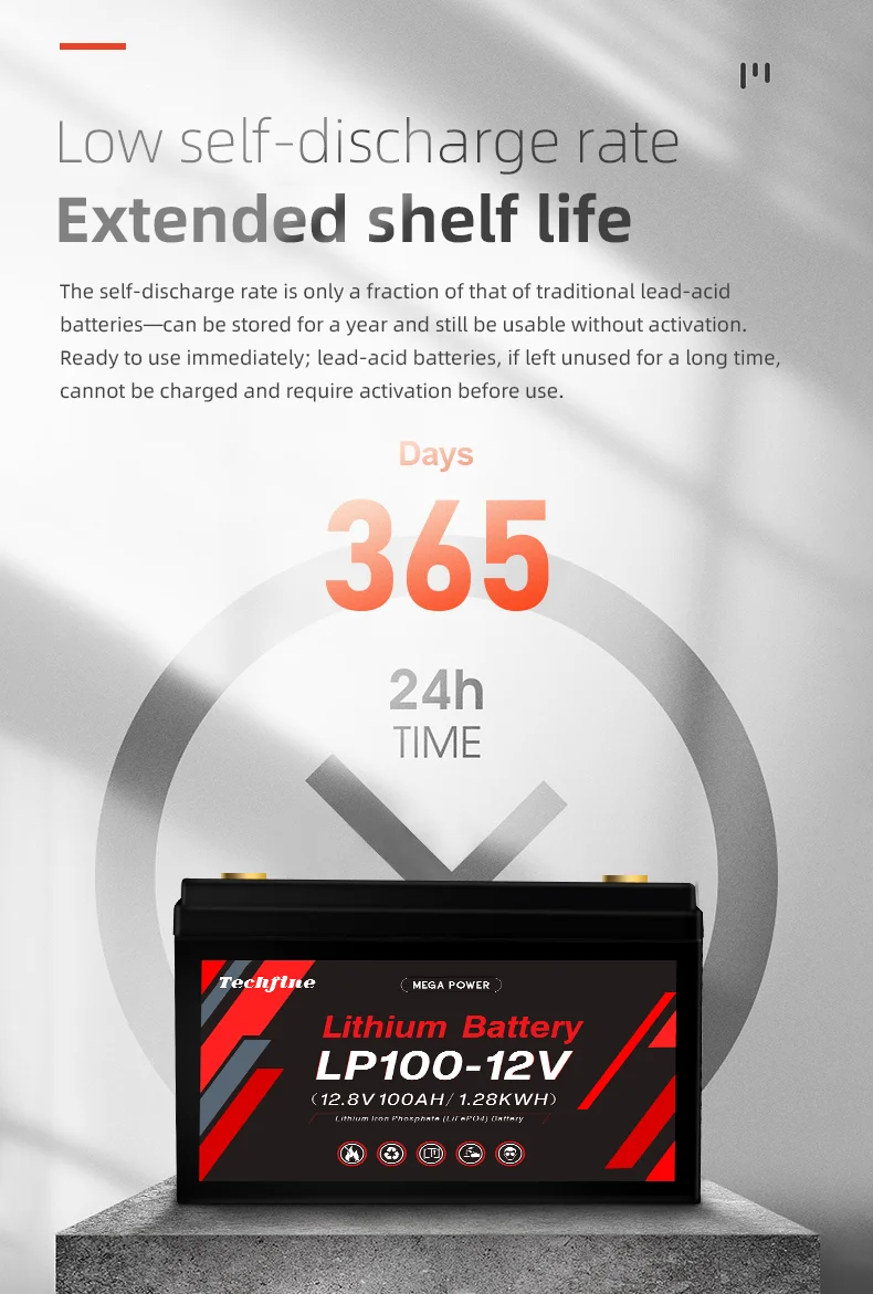 Deep Cycles LiFePo4 Battery 12v 50AH 100Ah 200Ah 300ah IP65 Waterproof multi-protection Solar Home Energy Storage Battery Pack