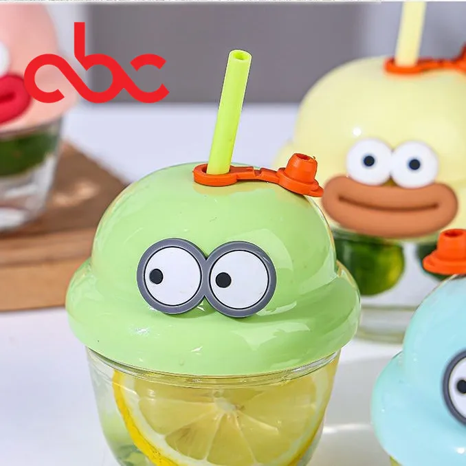 Wholesale 7oz 210ml Wide Lid Glass Drinking Mug Straw Coffee Beer Fruit Juice Drink Cup Female Summer Glass Home Cups
