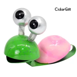 CidarGift Metal Snail Garden Decor Metal Standing Green Snail Shape For Garden