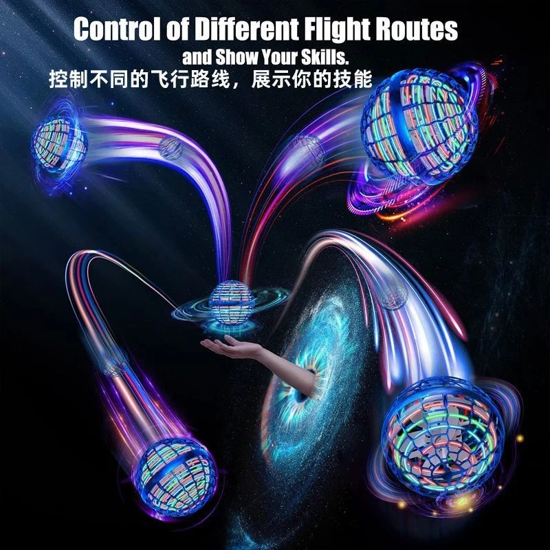 Best selling Flying orb Boomerang Spinner Mini drone flying ball spinner Orb Ball Toy With Light