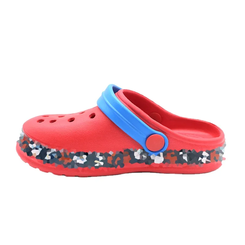 Red Plain Color Girls Kids Baby Clog Shoes