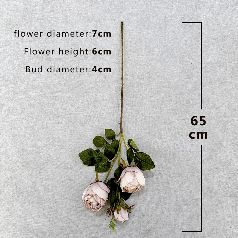 Artificial flower home wedding decoration yvbiao SD230410 queen rose 3 heads