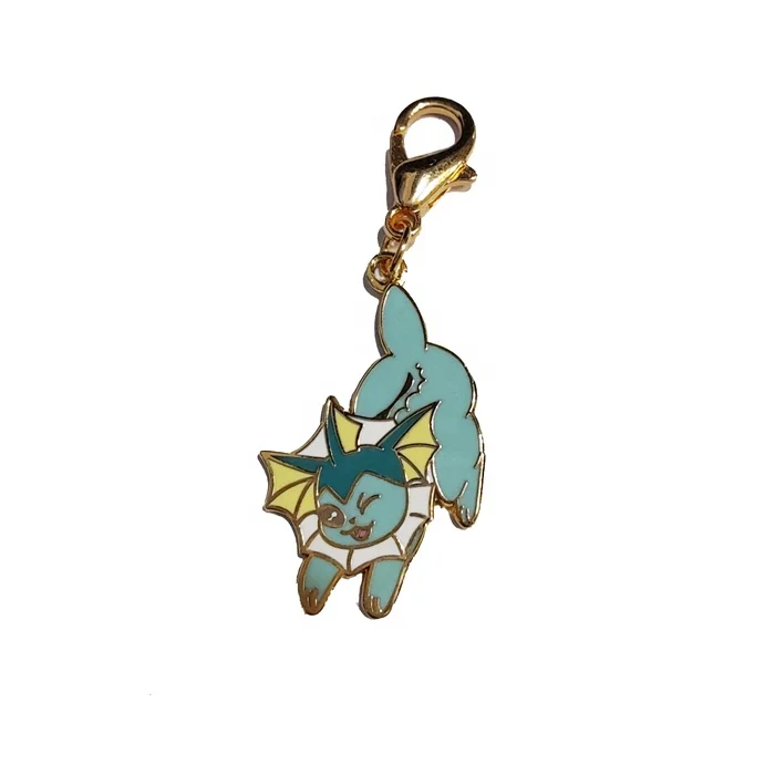 Custom Metal Keys Enamel Keychain Gold Plated Hard Enamel Charm with Gold Keychain