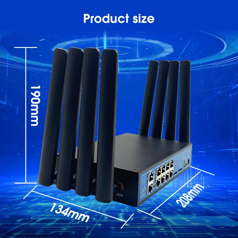 Mediatek MT7981 8 Gigabit LAN Ports AX3000 Wifi6 Dual Band 5G Router Preload Openwrt Support Openvpn Wireguard IMEI Change