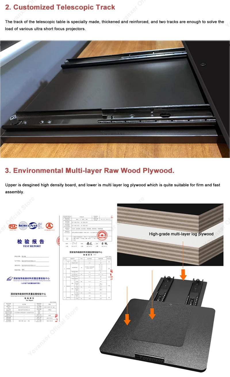 Up And Down Adjustment UST Laser TV Projection Telescopic Stage,Available in A, B and Fmodels Projector expansion table