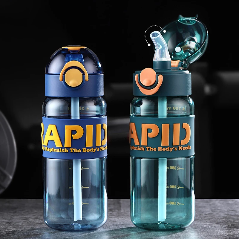 Wholesale Travel Promotional Reusable 23 oz 25oz Water Bottle Label Gym Plastic Water Bottle