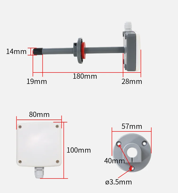 
2021 Hot Industrial wind vane used in smaller holes Hot Wire Anemometer 0-10v 4-20ma 