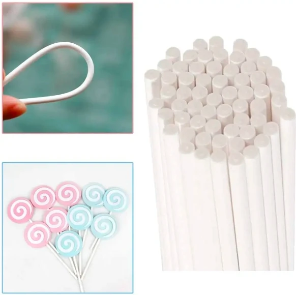 Wholesale Eco Friendly Disposable White Clear Lollipop Sticks Candy Paper Sticks Cake Deodorant Cotton For Lollipop and Baking