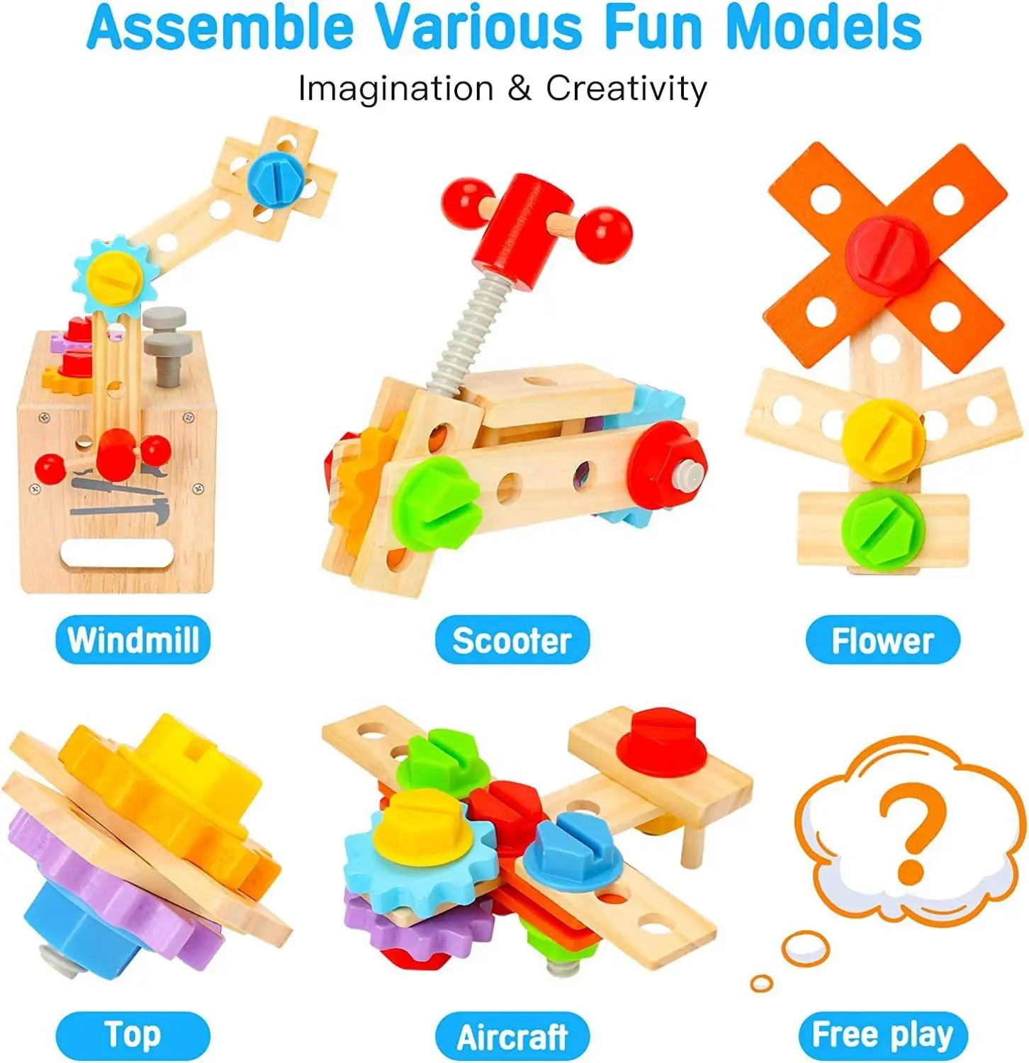 Kids Toys Car Disassembly Tool Suit For Early Education Intellectual Development Fine Motor Skills Portable Toolkit Kids Wooden