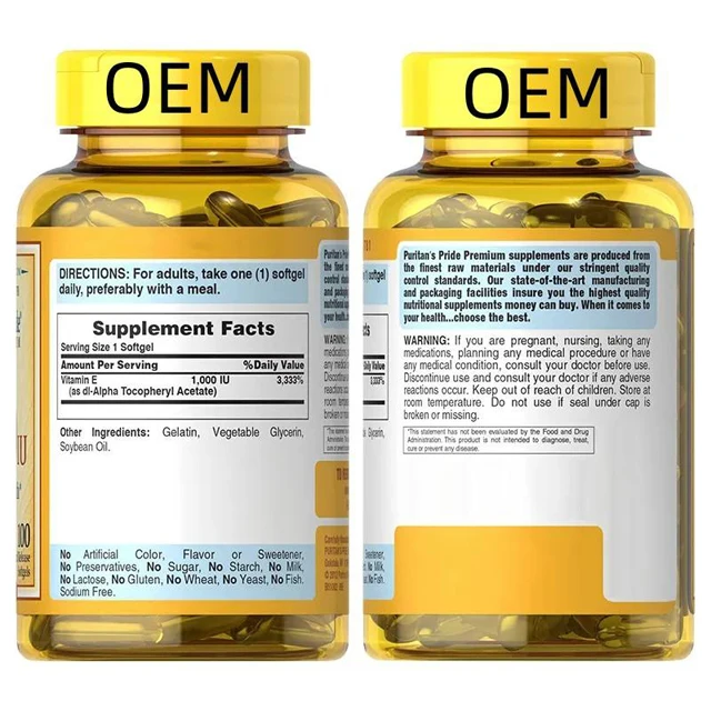 Vitamin E Softgel For Raw GMP Sanctione Gluten-restricted Eco-conscious Low-carb
