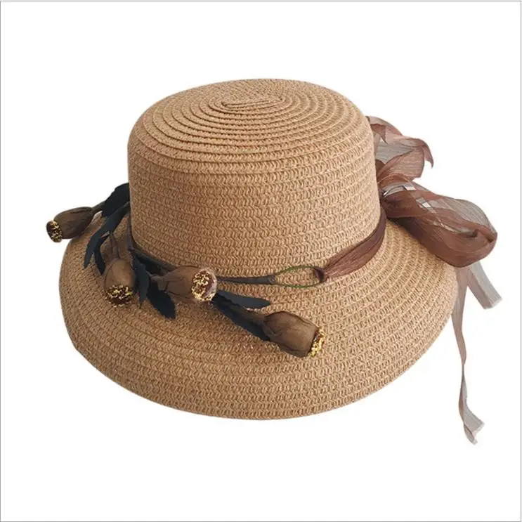 
2021 Korean style children straw hat summer new trend garland straw hat beach cap baby girl outdoor sun visor cap 