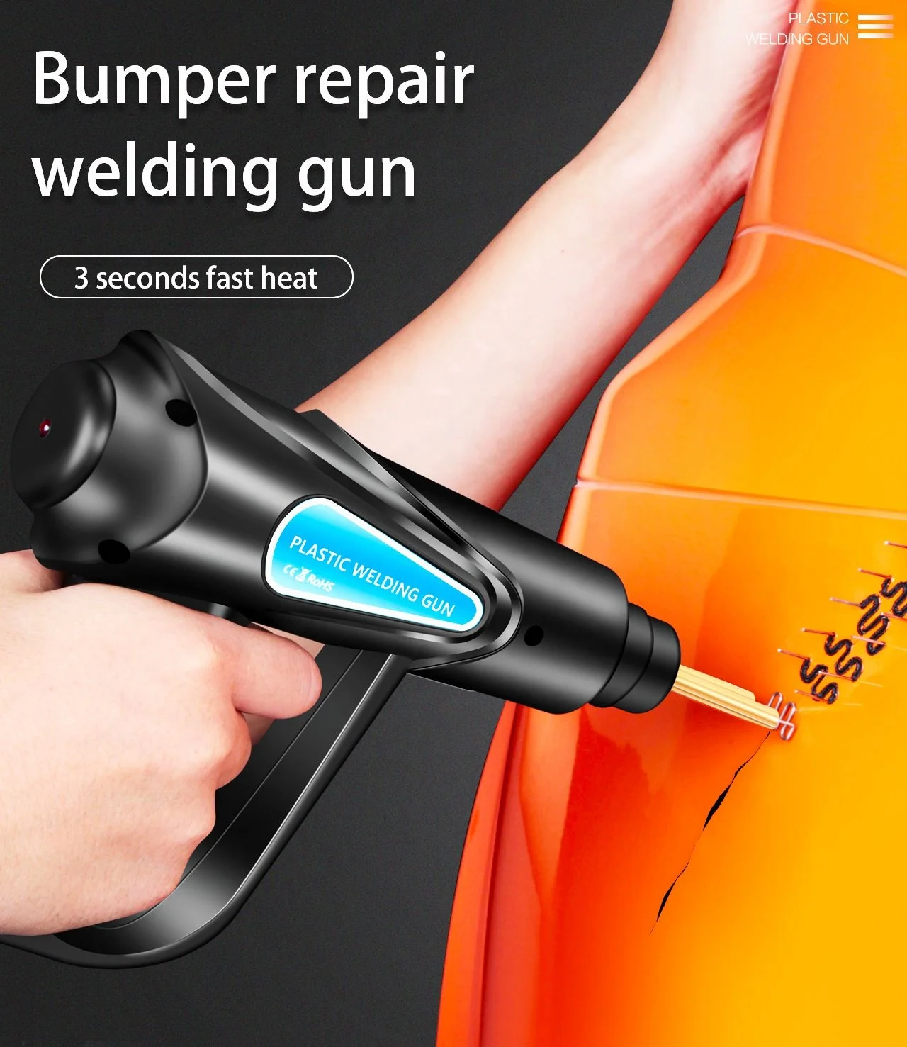 70W US Plug Portable Handy PVC ABS Electric Hot Nailer and Stapler Plastic Car Bumper Repair Welding Heat Gun Machine Kit Tool