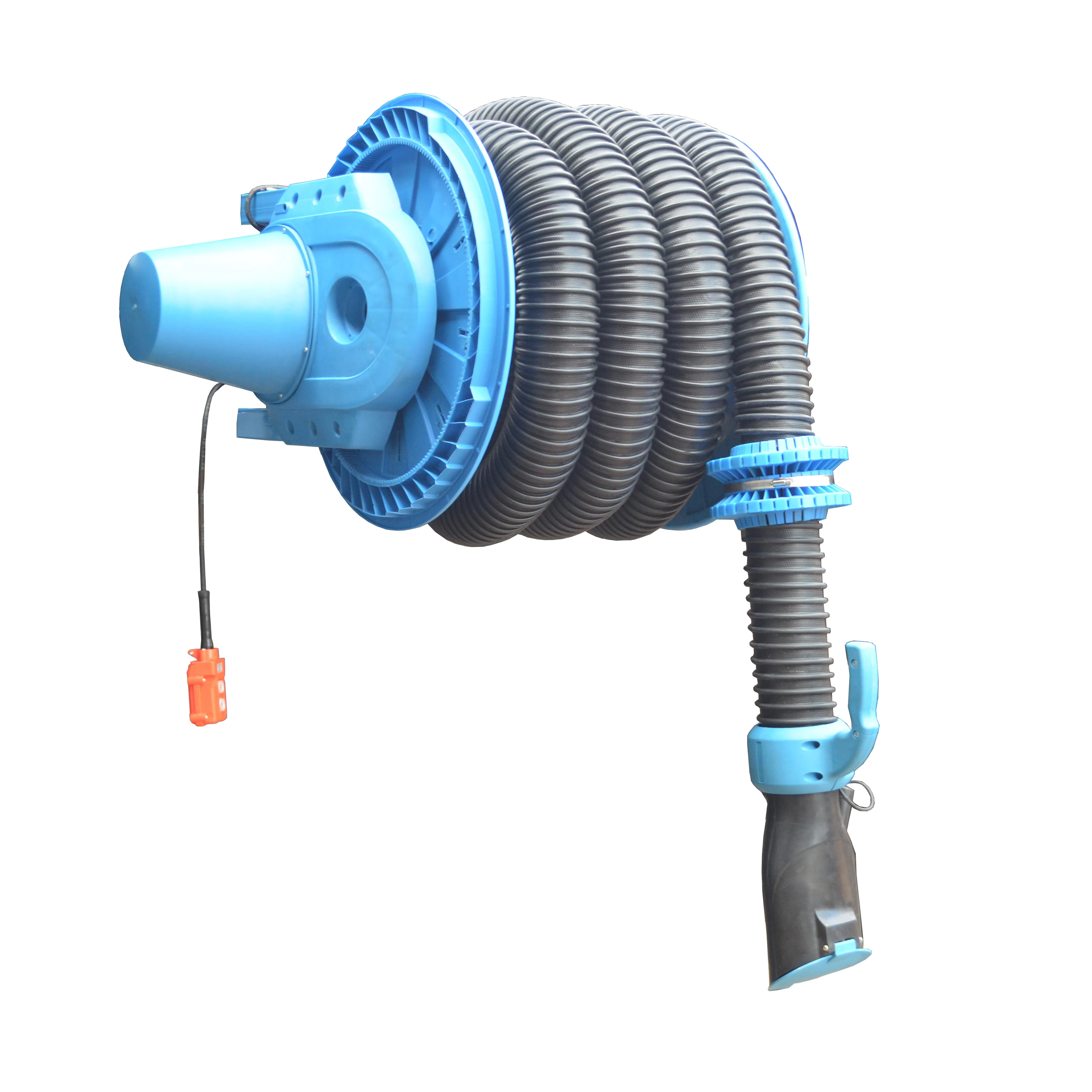 Ready to Ship Motorized unwind and recoil hose reel vehicle exhaust extraction ventilation equipment for automotive repair shops