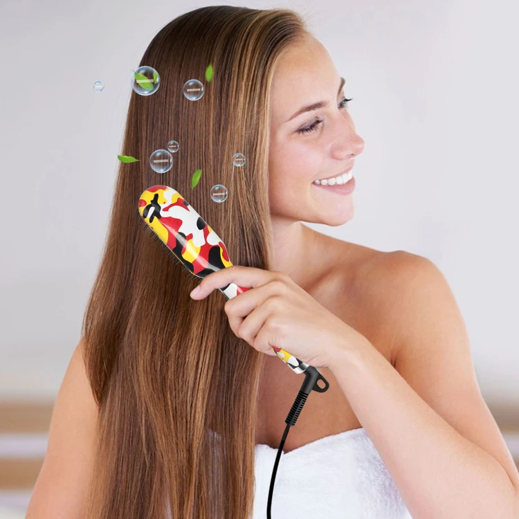 Professional Beard Straightener for Men Quick Styling Comb for Frizz-Free Beard Hair Anti Scald Beard Straightening Heat Brush