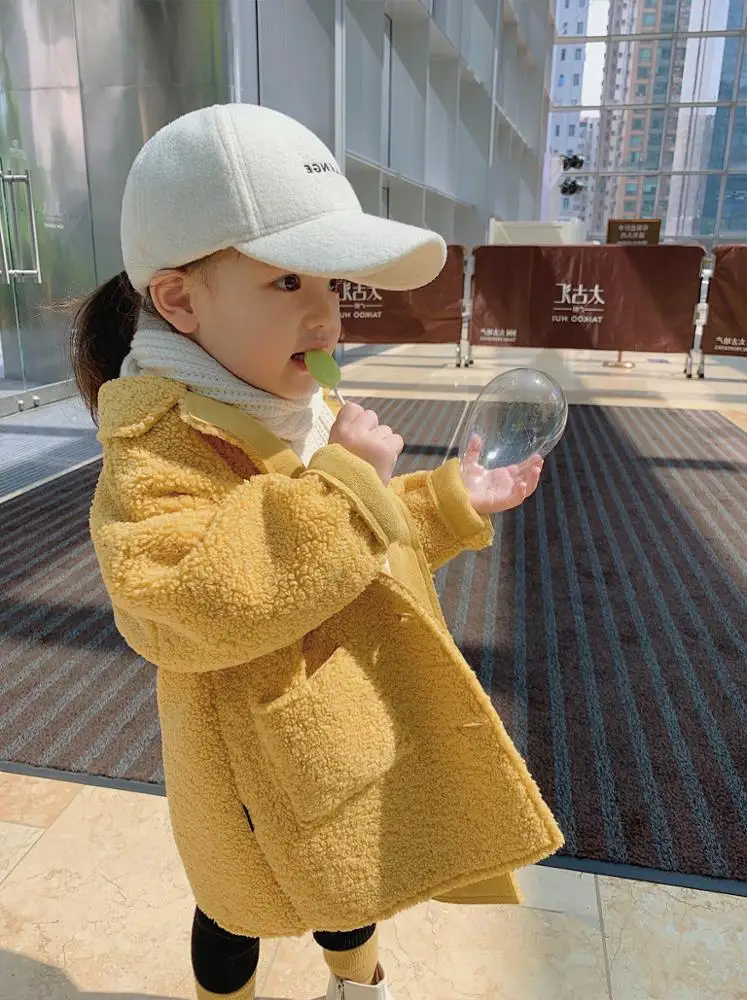  Япония и Южная Корея Новинка зимы изысканная детская одежда От 3 до 8 лет; Модное детское пальто для девочек из оленьей кожи с плюс кашемировое