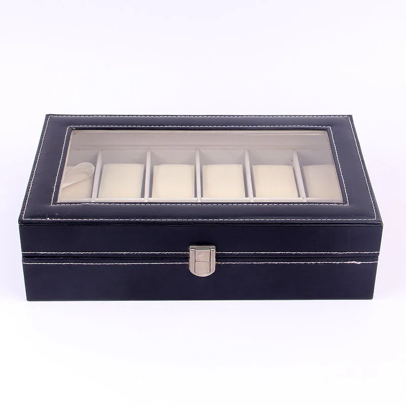 
Wholesale leather watch box 12 grids for gift luxury brand watches storage cases 
